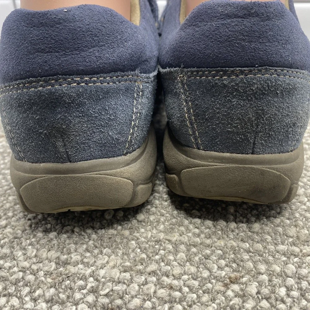 Clarks‎ Women's Shoes Sz 9 Wide Blue Leather Lace Up Comfy Ortho Support S7